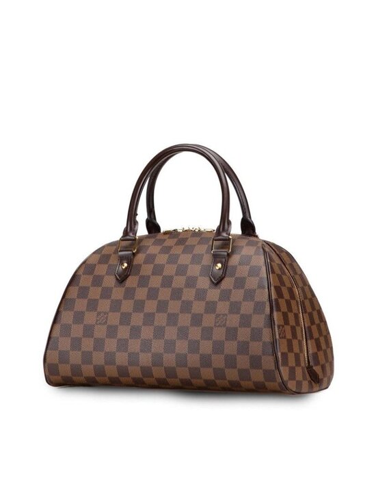 Louis Vuitton Damier Rivera MM Handbag Mini Boston Bag Ebene Brown - Picture 2 of 10